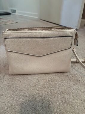 Elegant Cream Crossbody Bag with Front Envelope Detail
